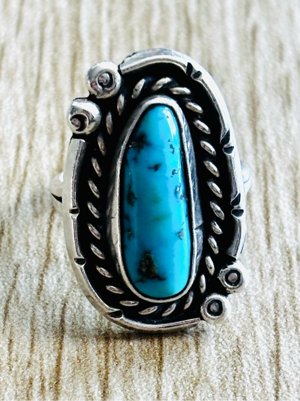 Sterling Silver Turquoise Oval Statement Ring